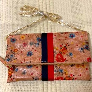 Pink floral purse never used